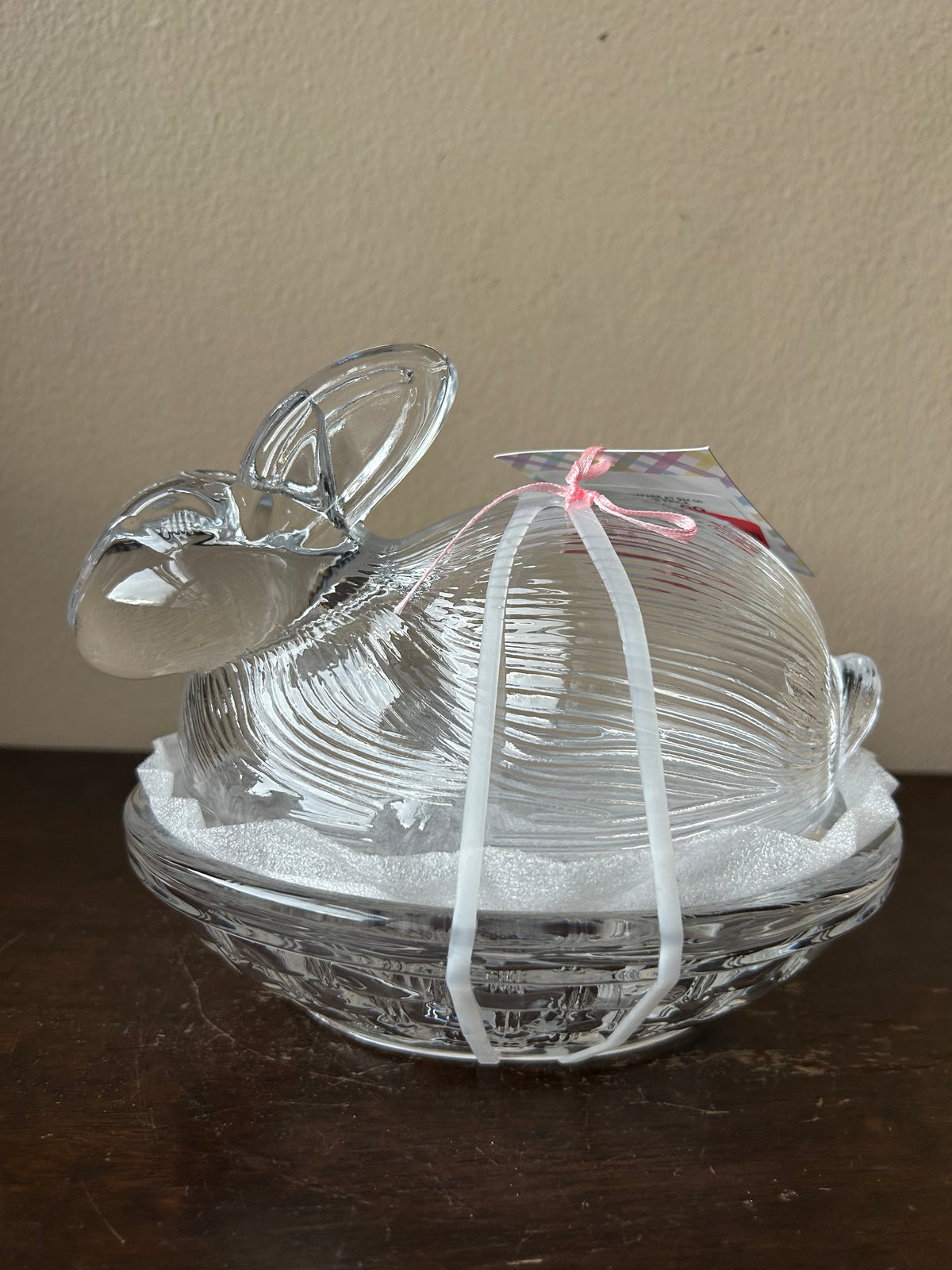 New Glass Bunny Candy Dish  Easter