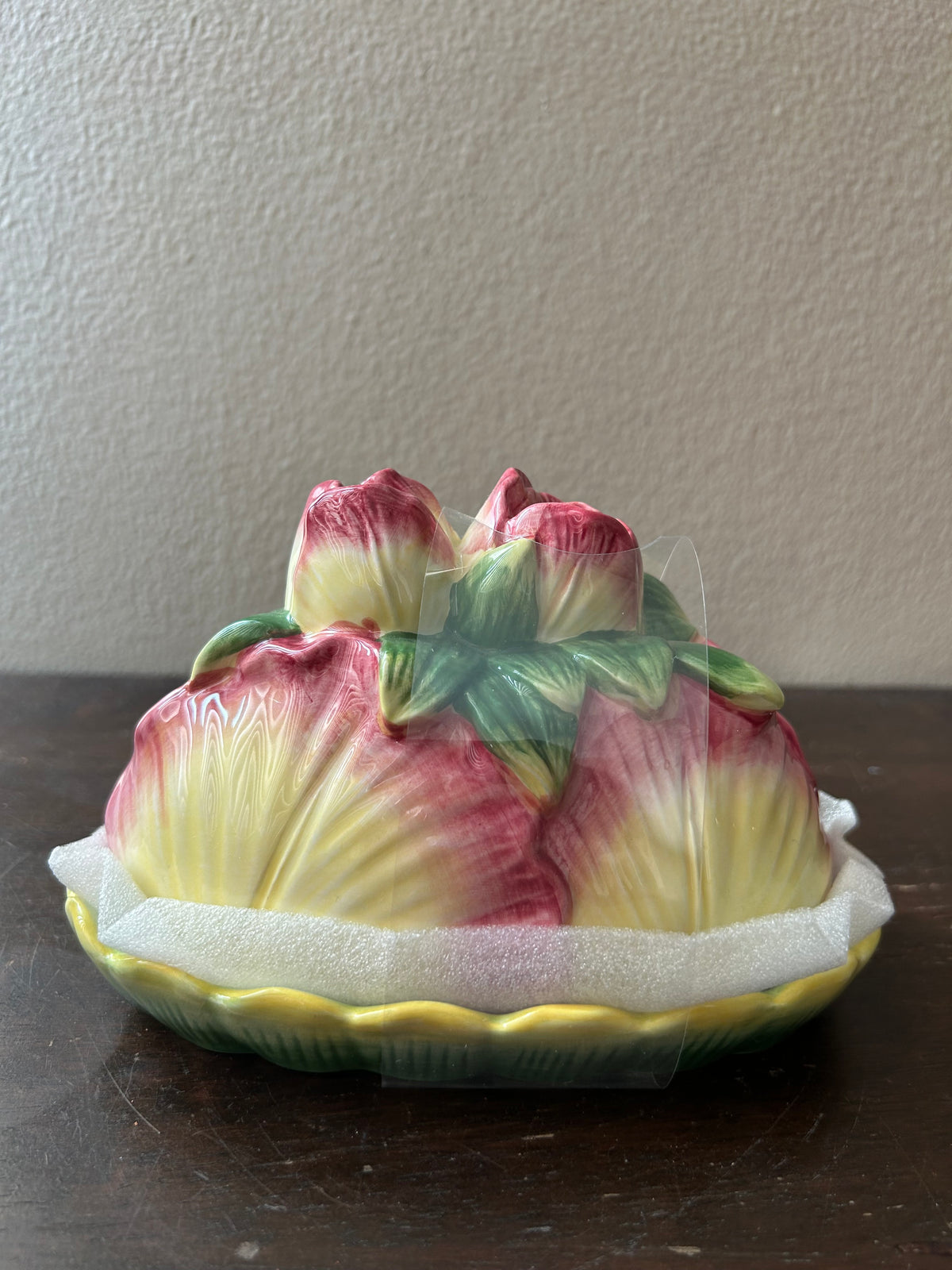 Corner Ruby Garden Collection Pink Flower Butter Dish – Botanical Ceramic
