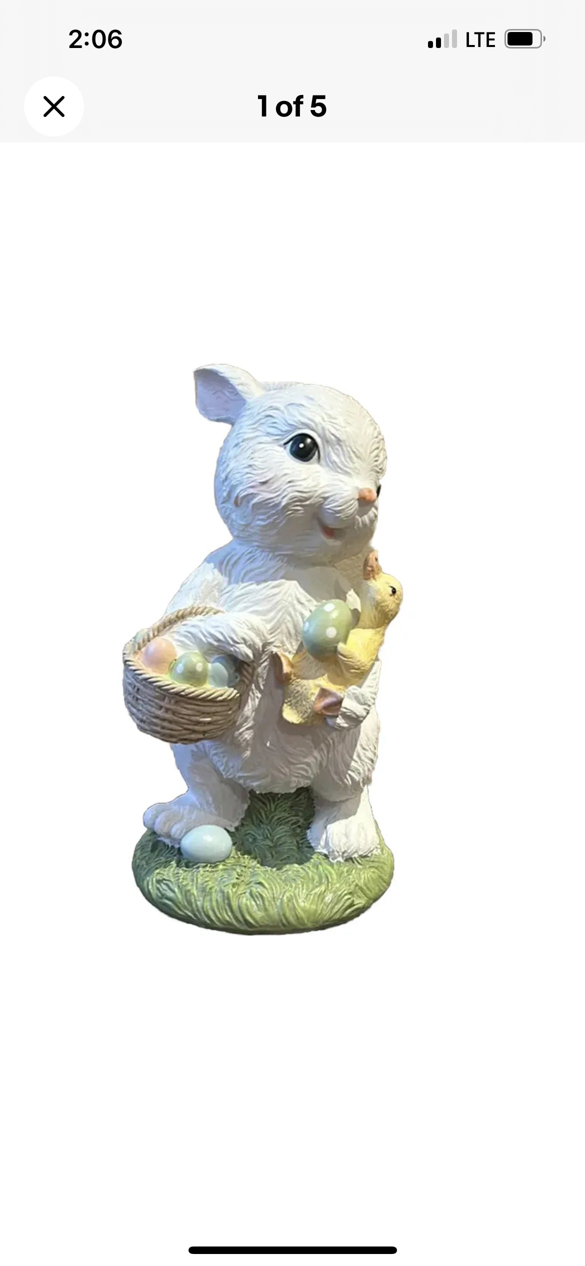 Cute Easter Bunny Rabbit Holding Duck & Easter Egg Basket New