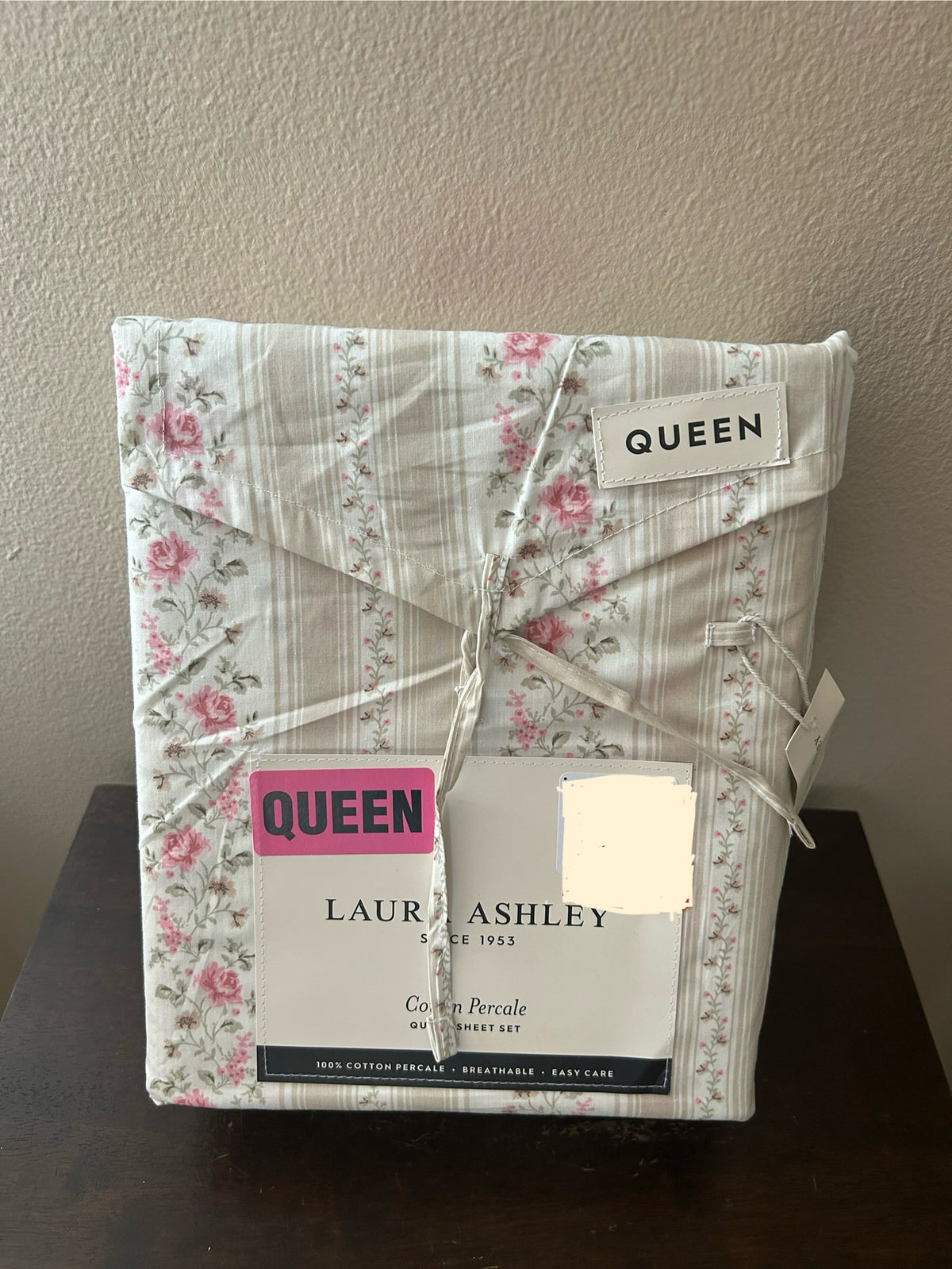 Laura Ashley Queen Sheet Set Cotton Percale New Floral Spring Summer
