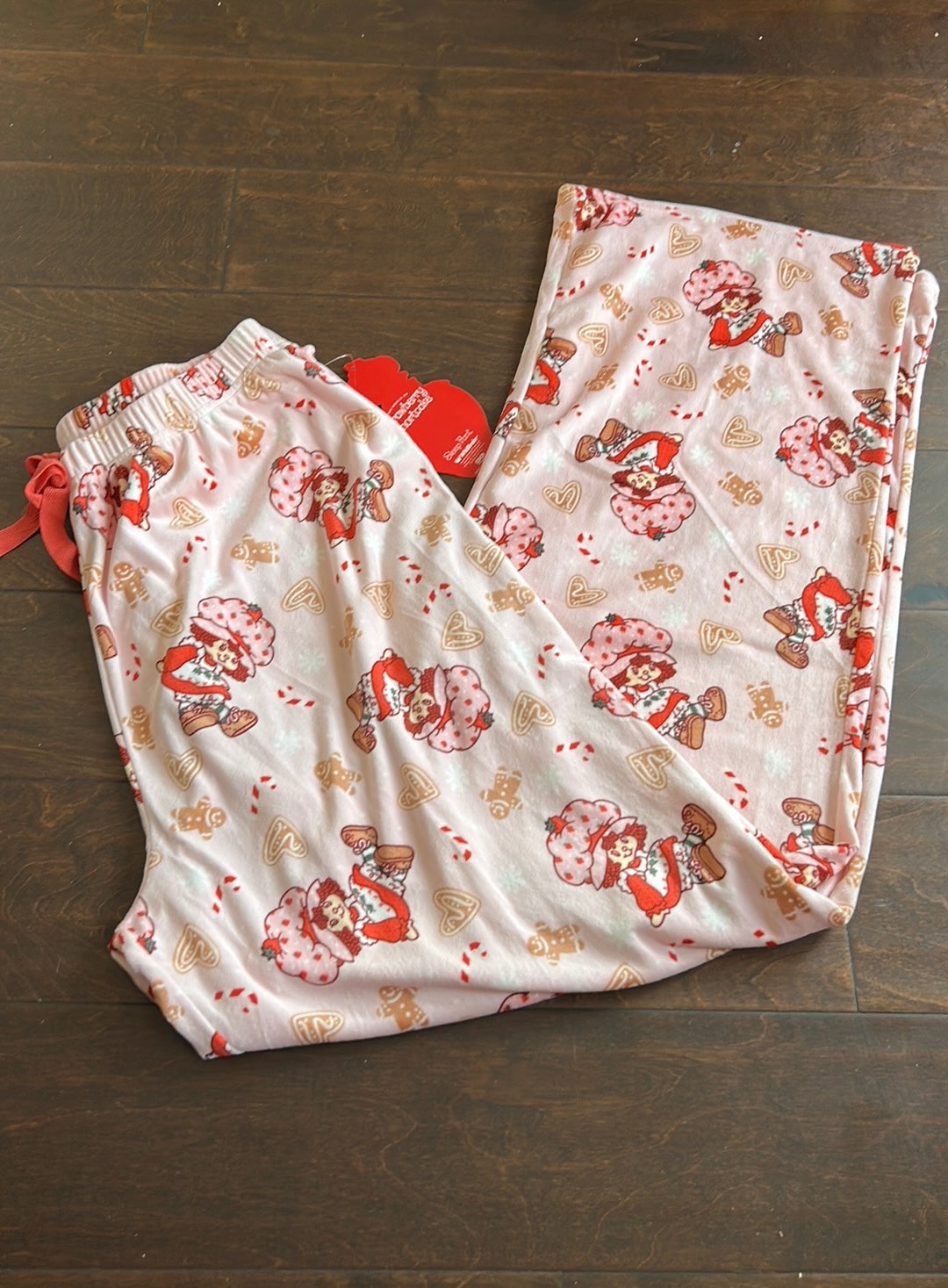 Strawberry Shortcake Womens Pajama Pants Sz XL New Christmas Gingerbread Plush