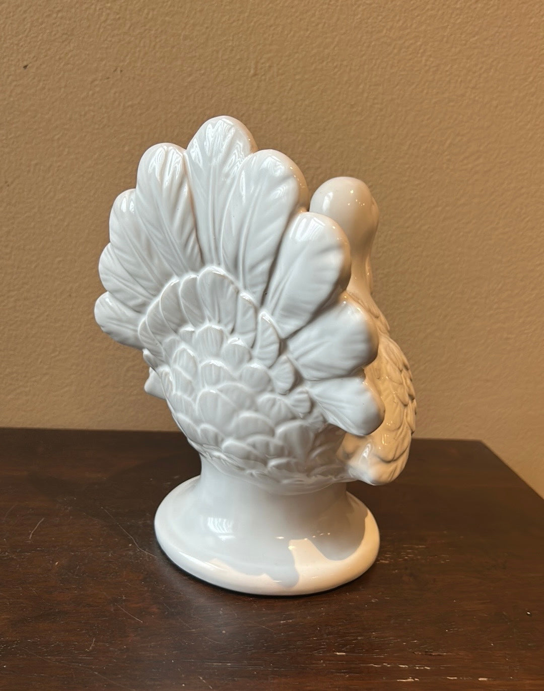 Cute Ceramic white Tabletop Turkey Figurine New Fall Thanksgiving Decor