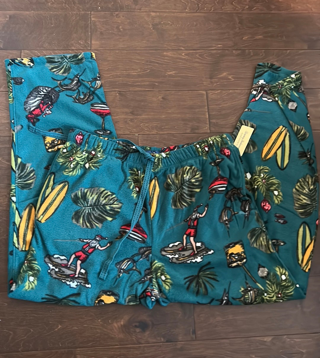 Tommy Bahama Men’s Pajama Pants Tropical Christmas Santa New Fleece