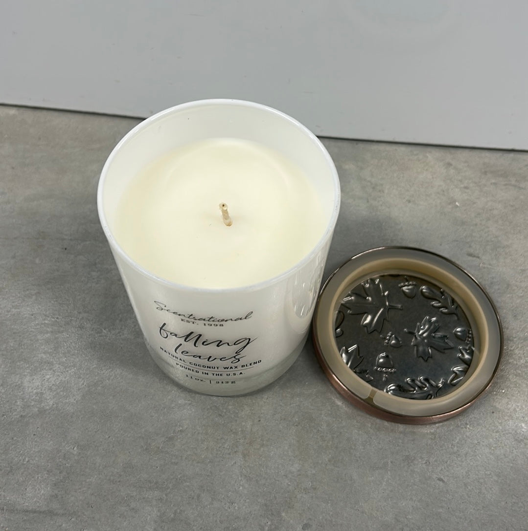 Scentsational Falling Leaves Candle Glass Jar 11 Oz  Coconut Wax Blend New