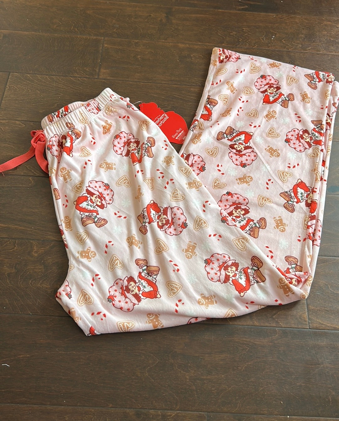 Strawberry Shortcake Womens Pajama Pants Sz XL New Christmas Gingerbread Plush