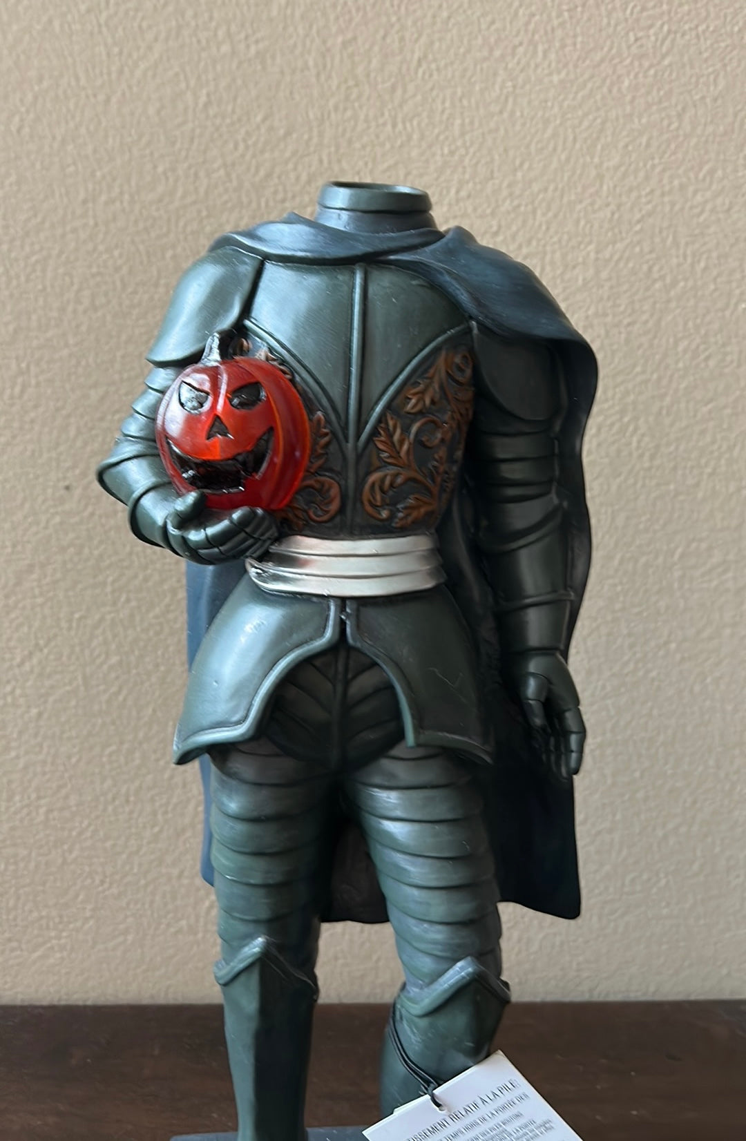 Halloween 15" Martha Stewart Headless Horseman Knight LED Light Up Statue Figure