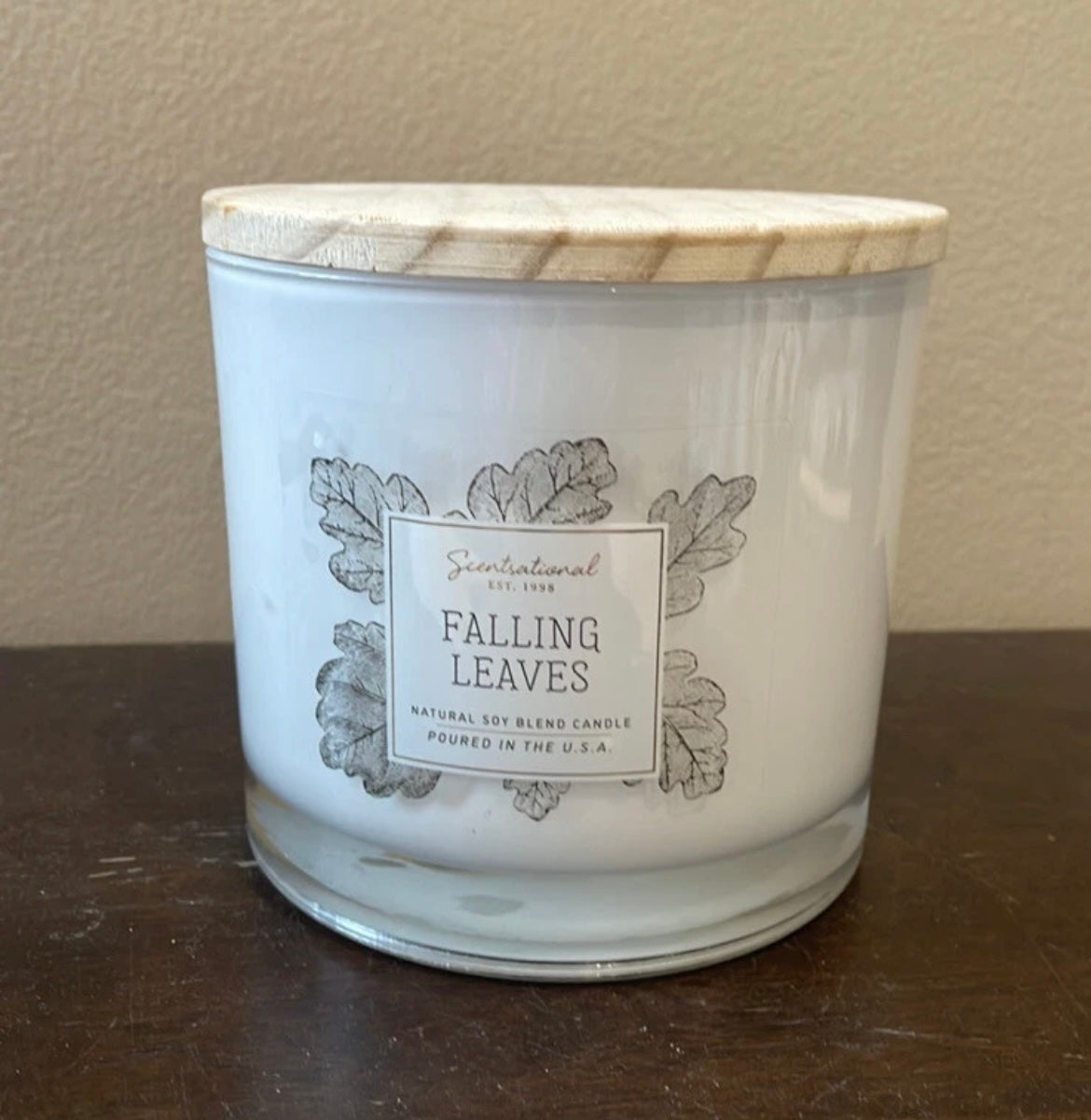 Scentsational Falling Leaves Candle Large 26 Oz Fall Fragrance Soy Wax Blend