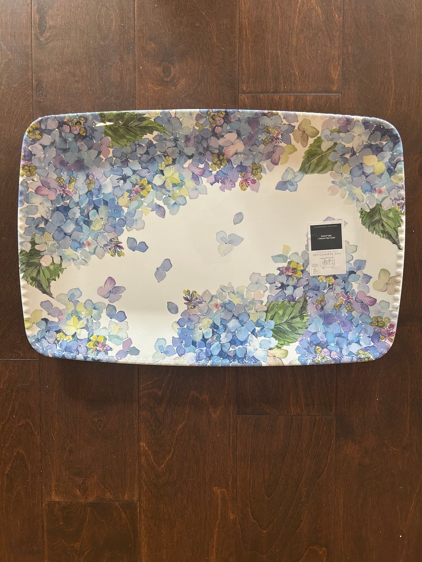 Rachel Ashwell New Hydrangea Serving Platter Floral 17 3/4”x11 1/4” Melamine