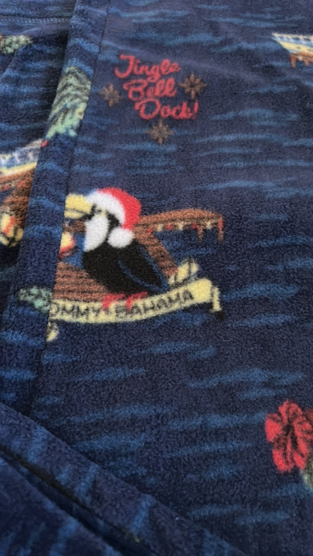 Tommy Bahama Men’s Pajama Pants Tropical Christmas Toucan Santa  New Fleece