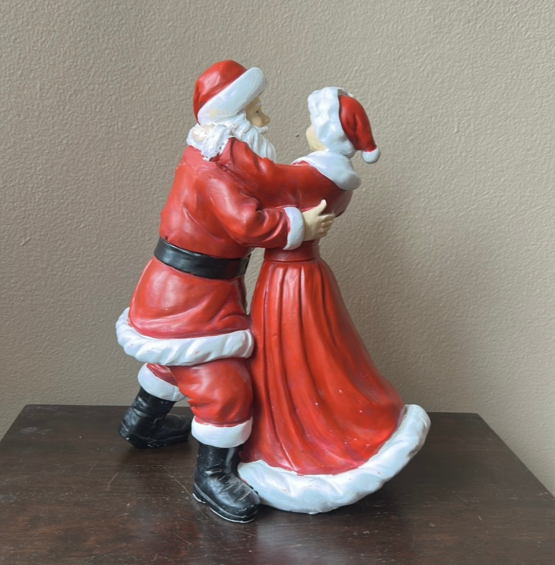 Cute Mr & Mrs Santa Claus Dancing Pose Tabletop New Figurine 12”