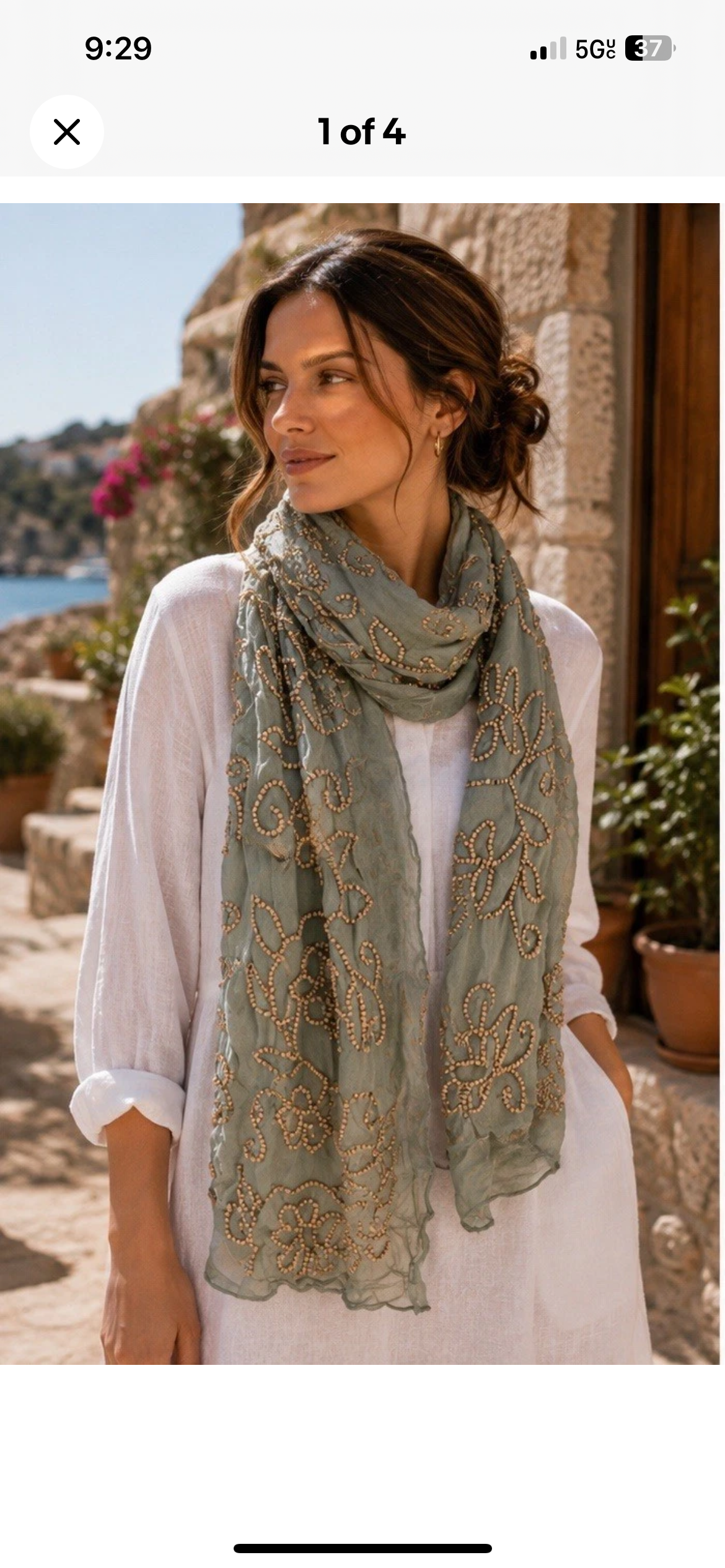 New Womens Scarf With Wooden Beads New 5001-3102