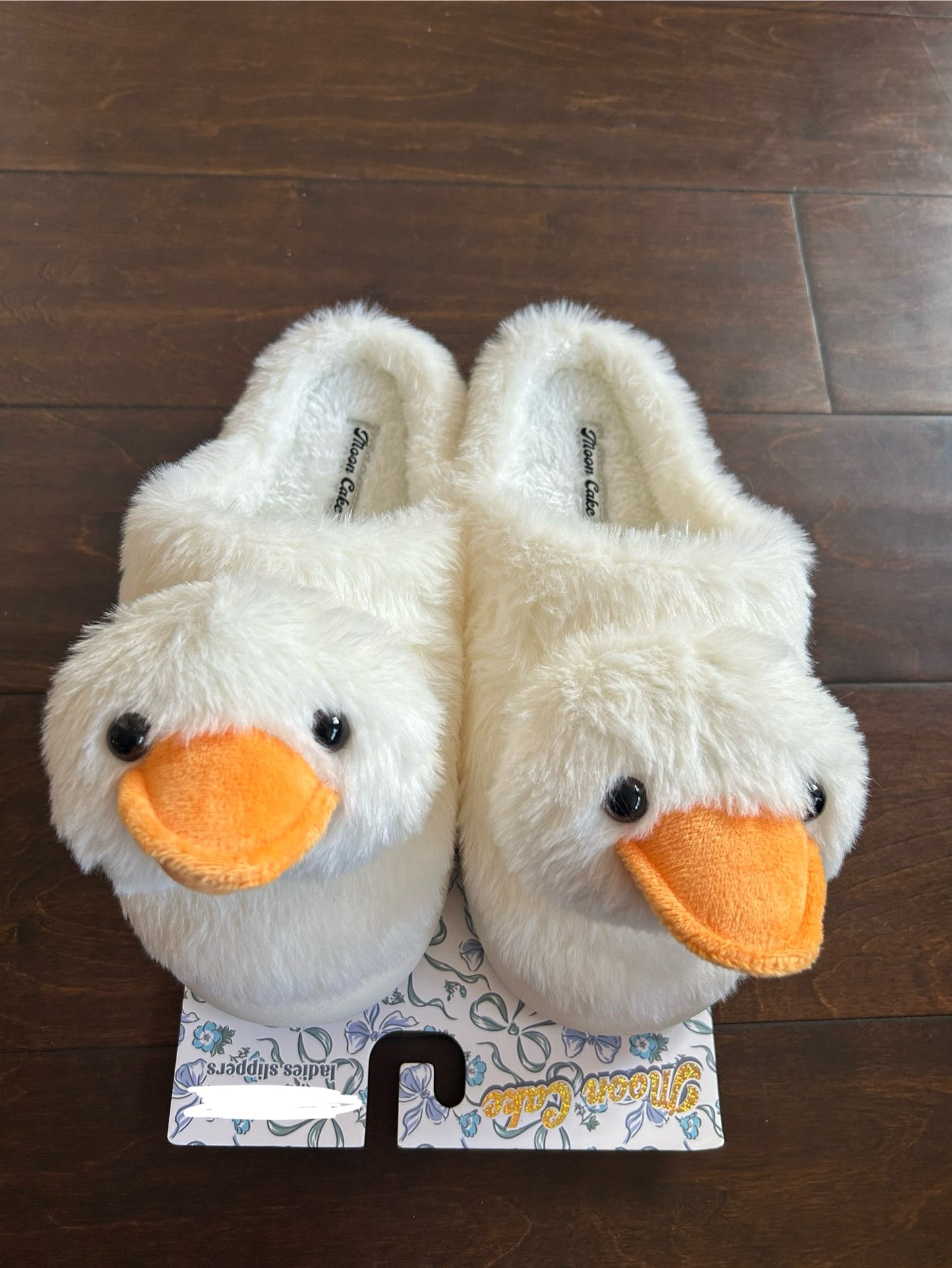 Moon Cake Womens Faux Fur Memory Foam Slippers New Easter Duck
