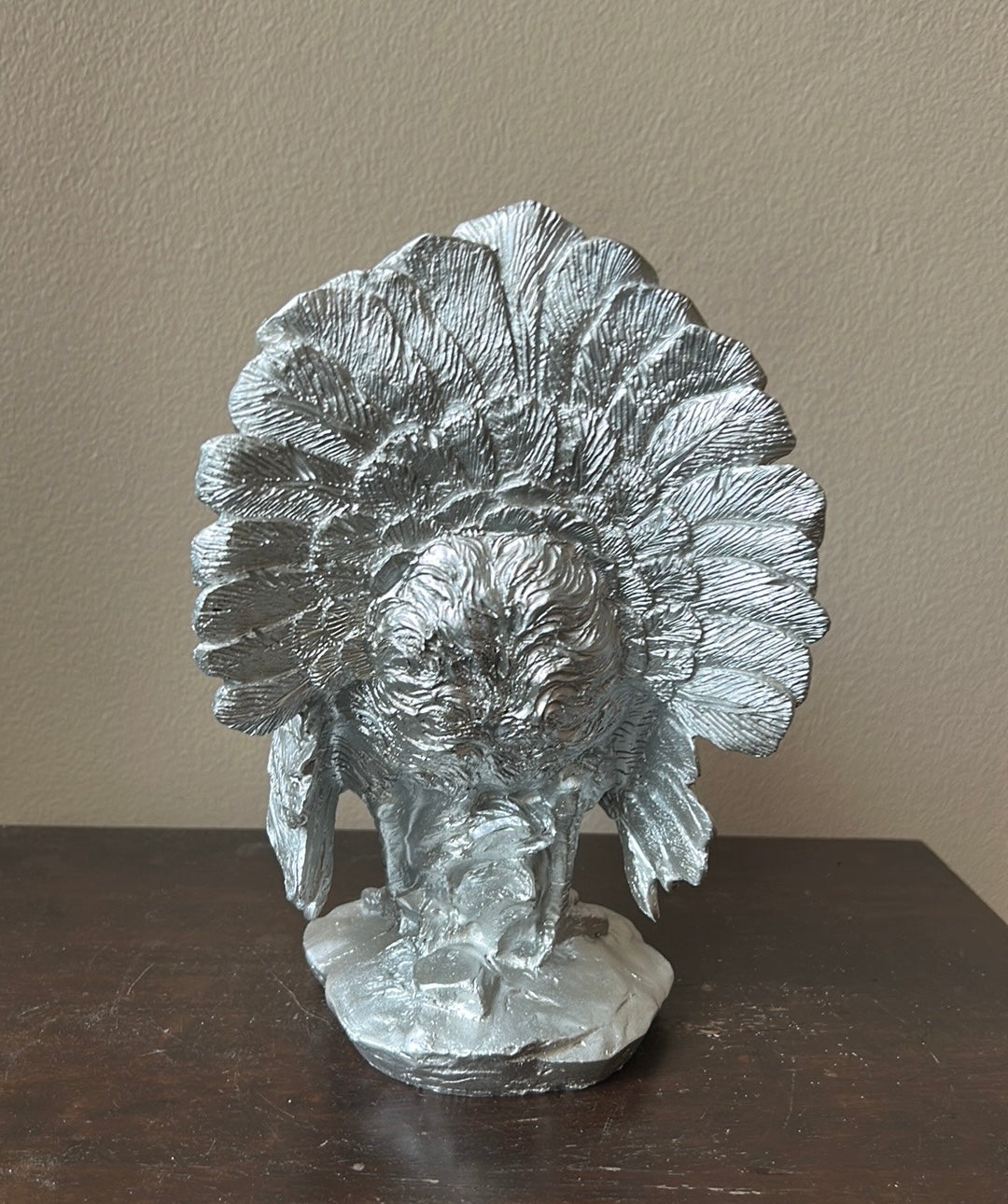 Martha Stewart Turkey Thanksgiving Fall Figurine New 9” Tall Silver NWOT