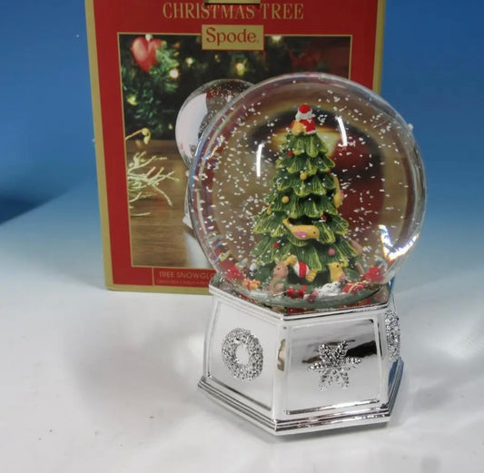 Spode Christmas Tree Musical Snow Globe We Wish You A Merry Christmas New