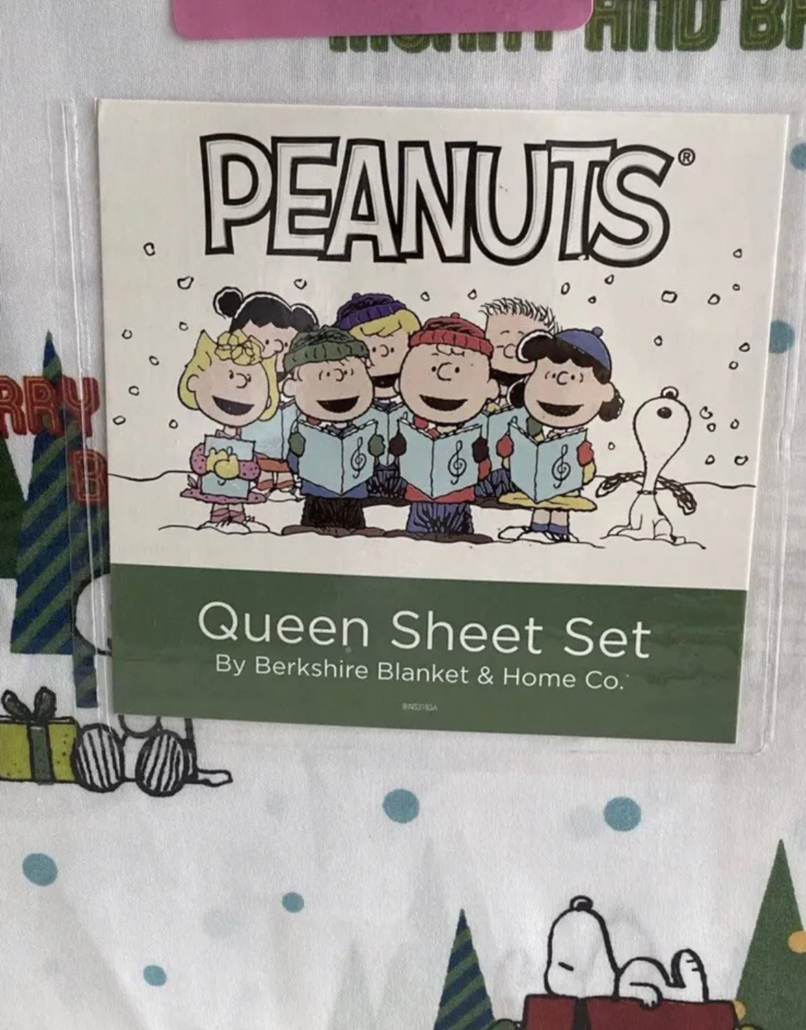 Berkshire Peanuts Snoopy Queen 4 Piece Sheet Set New Christmas Holiday