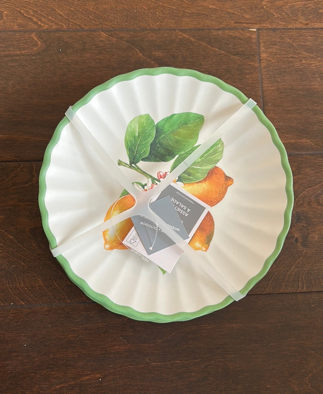 Rachel Ashwell Set Of 4 Appetizer Plates New Lemons Fruits Scalloped