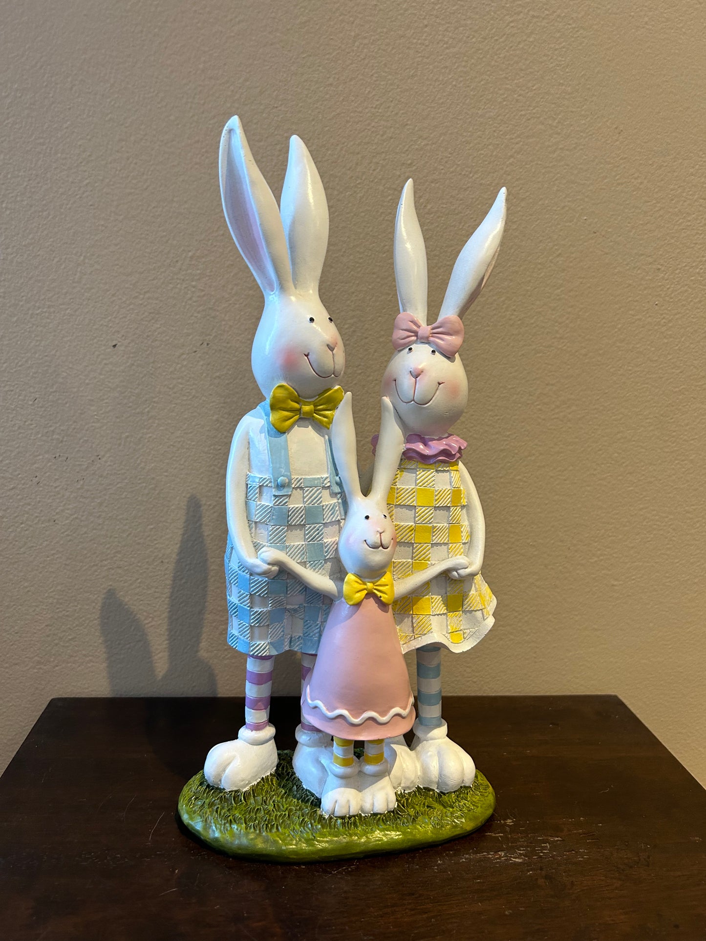 Cute Easter Bunny Rabbit Family Figurine Home Decor New Spring 14”