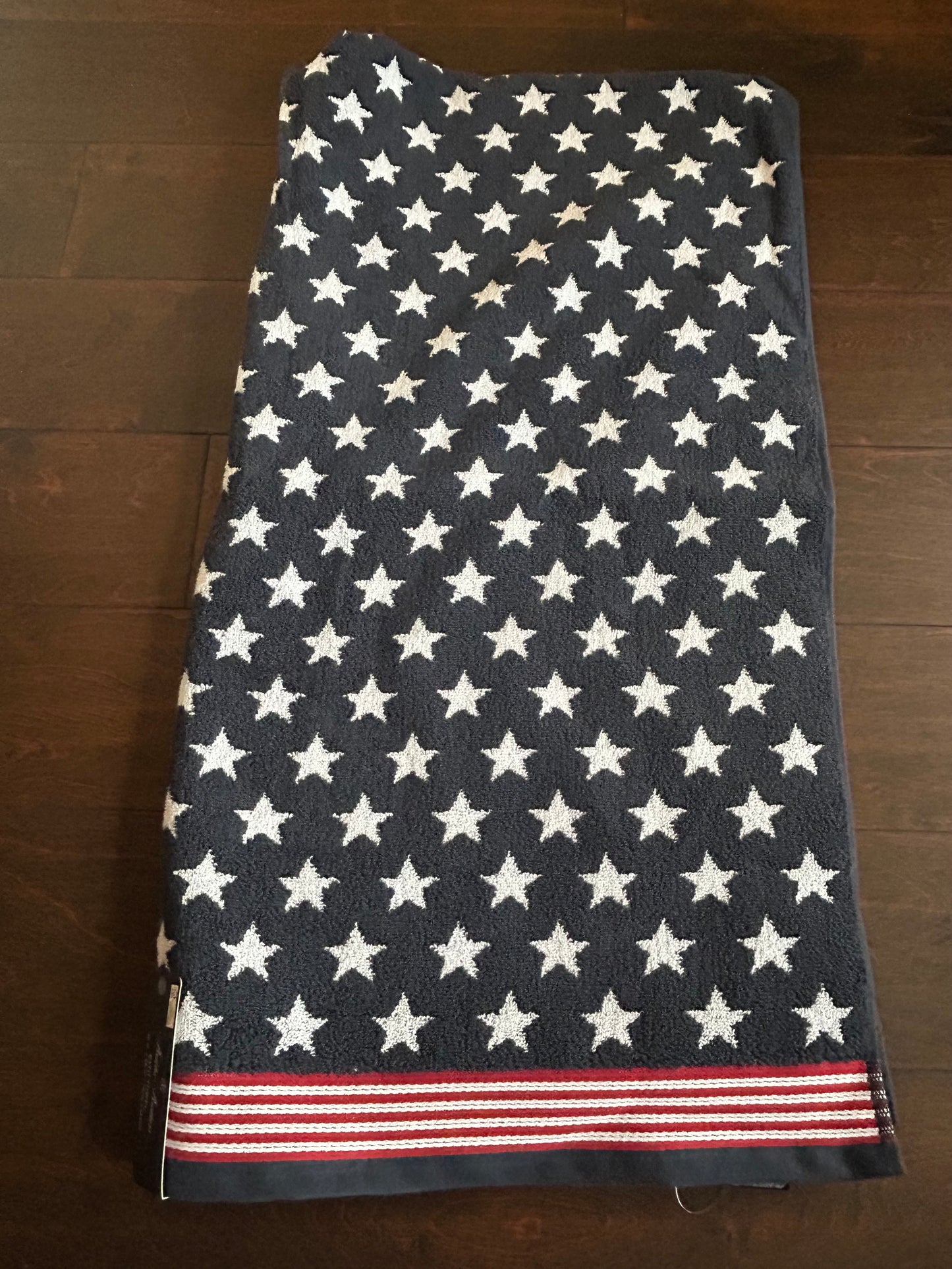 Brooks Brothers Beach Towel Americana July 4th Cotton Stars Stripes Blue red New