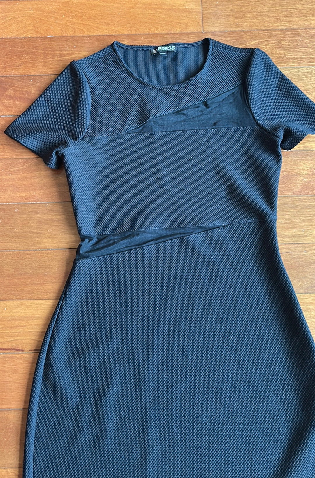 Express Women’s Black Dress Sz Mesh Inserts Sz 0 ST2925