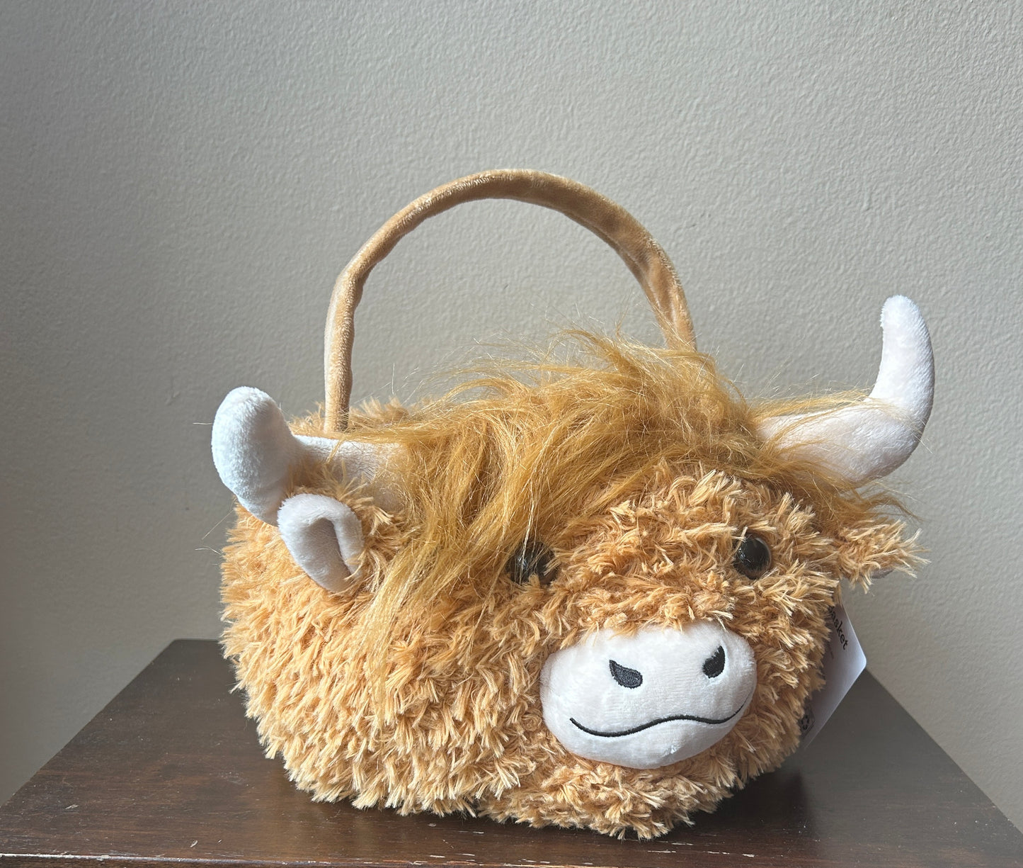 Way To Celebrate Easter Basket Cow  New Faux Fur
