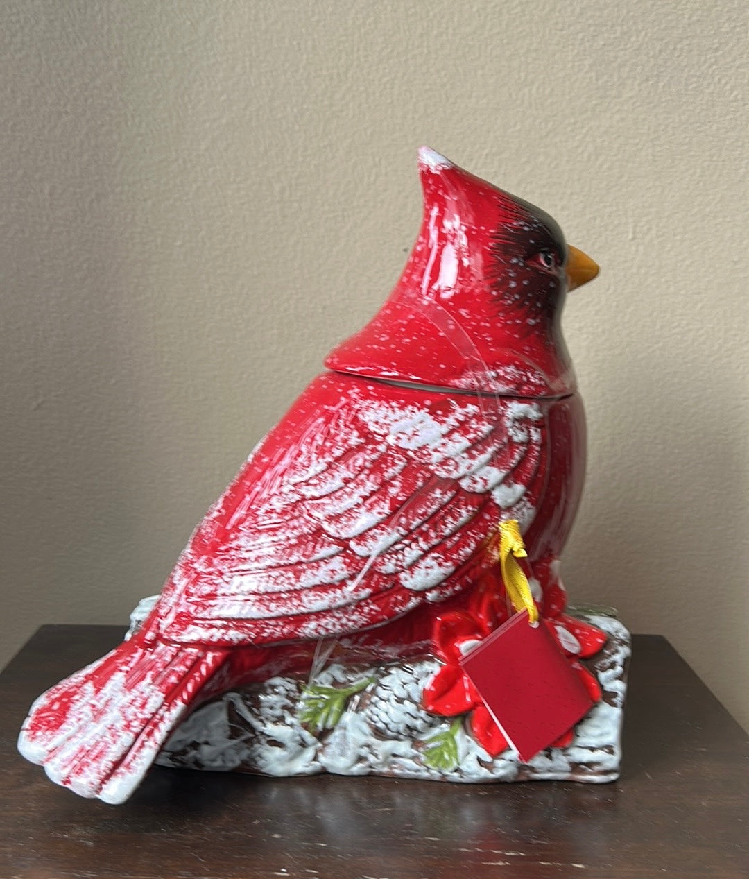 Global Design Red Cardinal Cookie Jar New 11” Christmas Gift