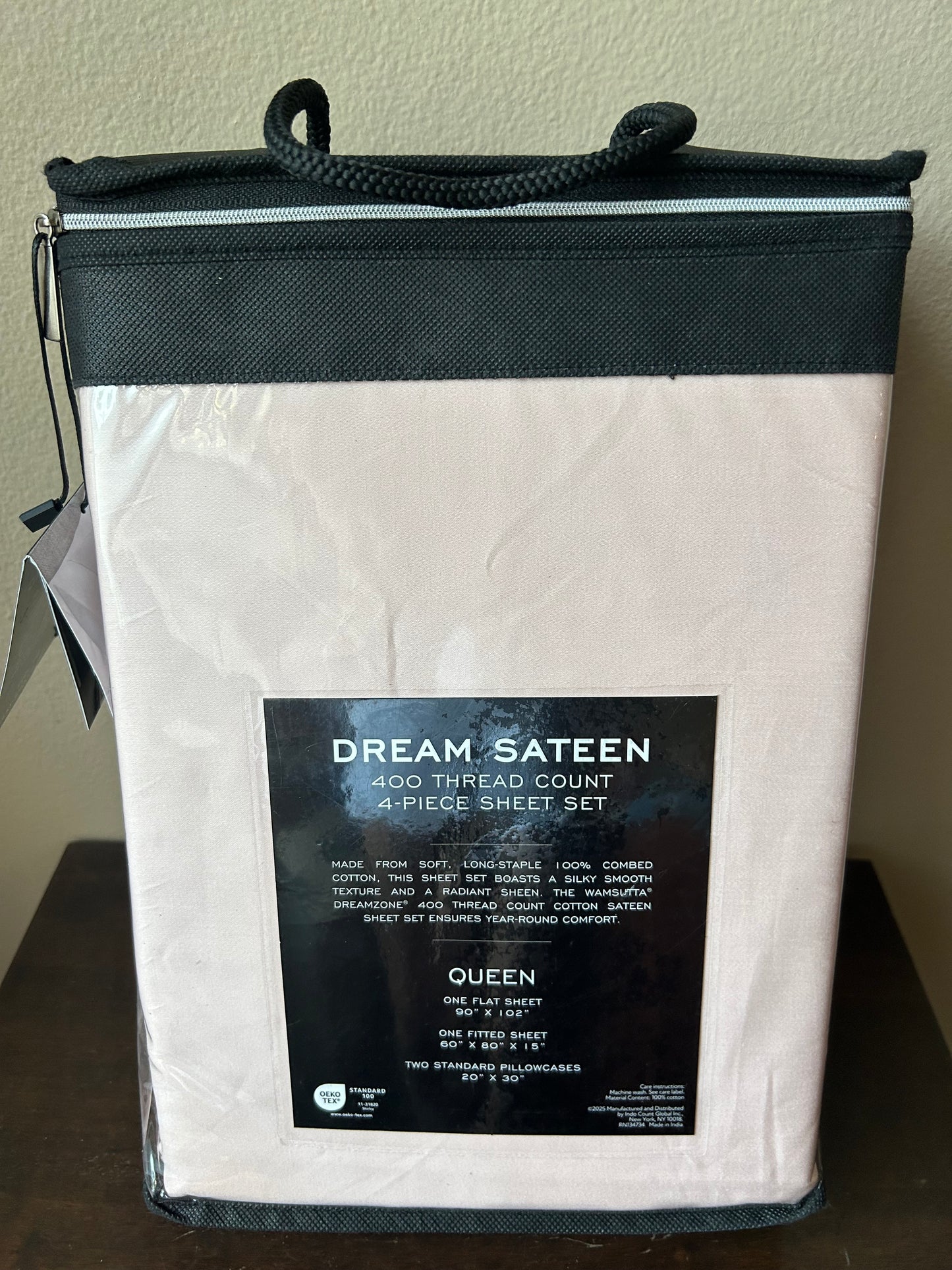 Wamsutta Dream Zone Queen Sheet Set 400 TC Dream Sateen Pink 4 PC
