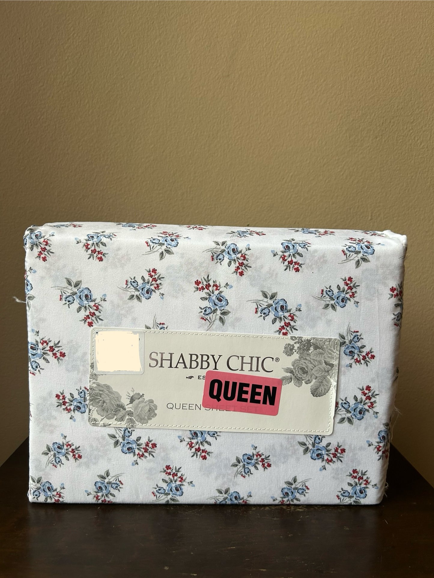 Shabby Chic Queen Sheet Set Floral Americana Microfiber New 4 Pc