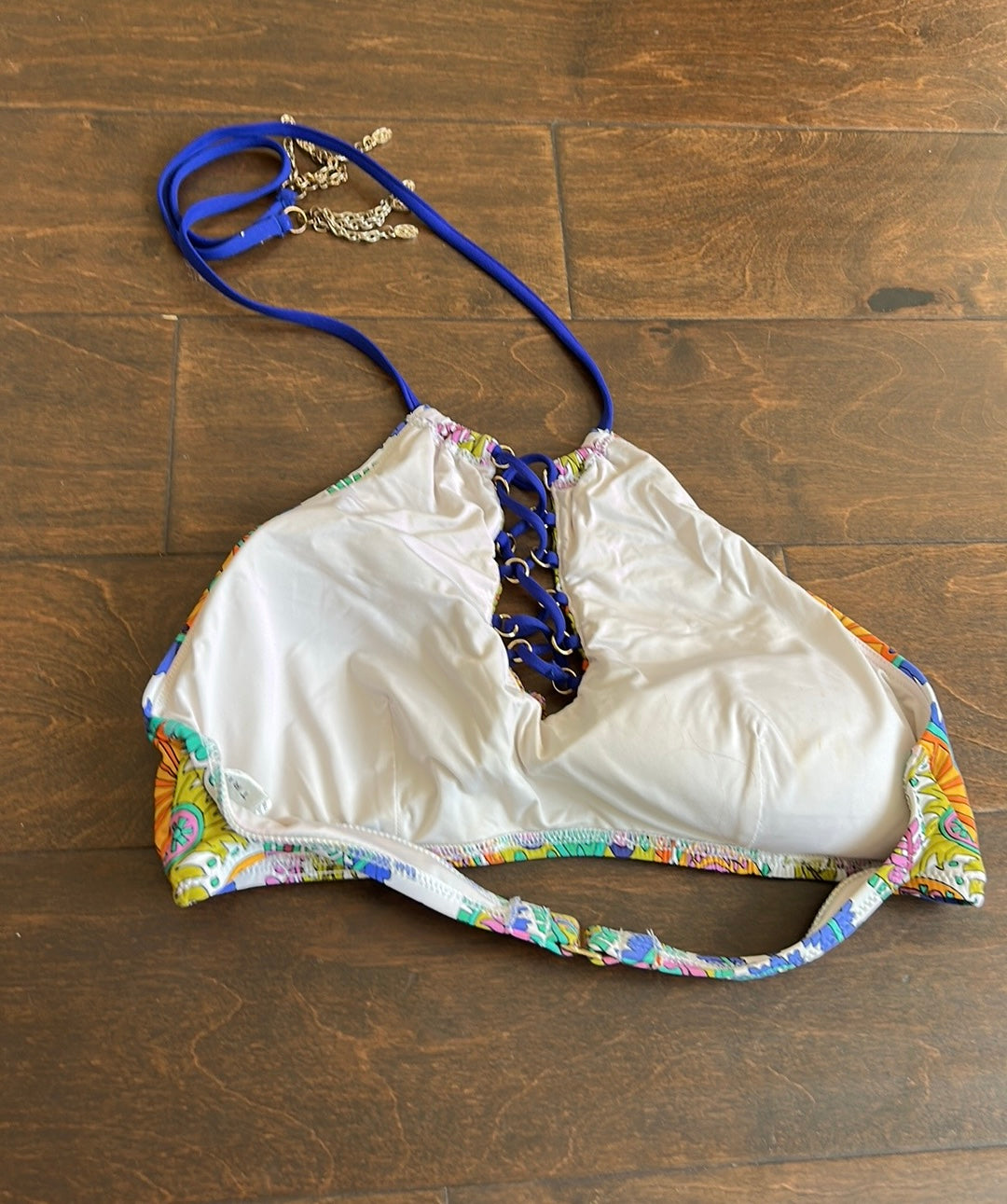 Trina Turk Tropical Floral Bikini top Sz 10 ST2825