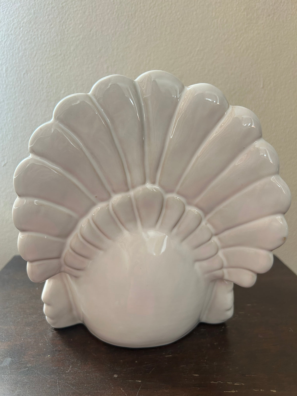 Fox + Feather New Turkey Figurine Large Ceramic Off White