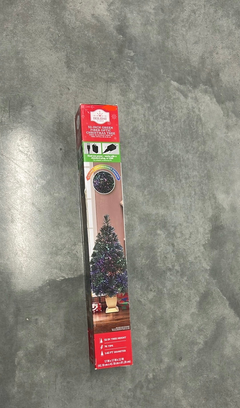 Holiday Time Prelit LED Fiber Optic Spruce Christmas Tree Green Color Change 32"