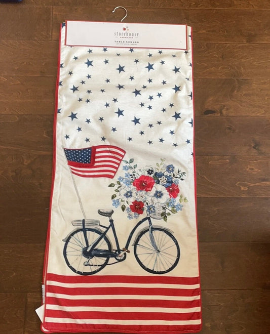 Storehouse Americana Red White Blue Table Runner Farmhouse July 4th 16”x72”