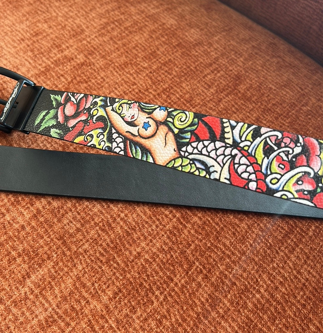 Ed Hardy Men's Finest Tattooing Reversible Belt New