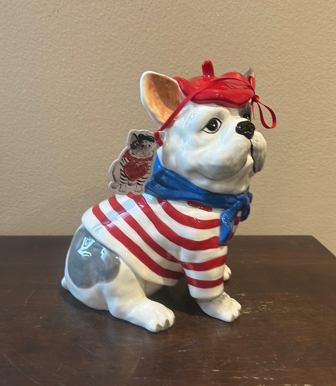 BLUE SKY CLAYWORKS Red Blue White FRENCHIE IN FRENCH SAILORS OUTFIT New