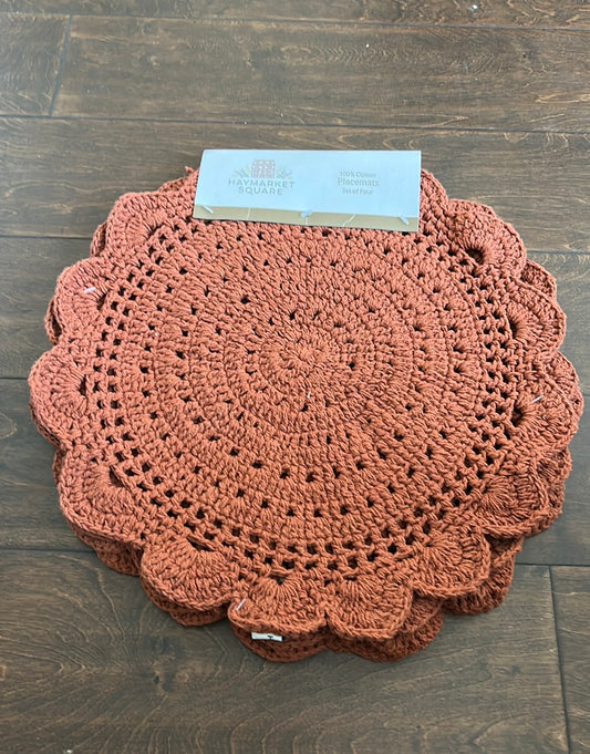 Haymarket Set Of 4 Placemats Rust New Crotchet Fall Thanksgiving