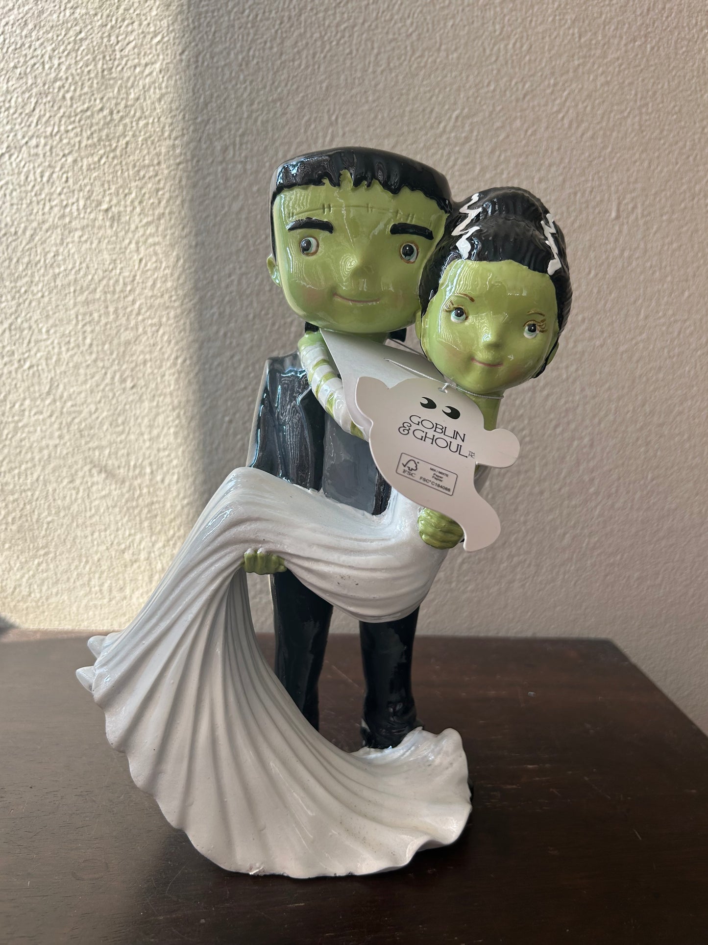 New Mr & Mrs Frankenstein couple Halloween Dancing Pose Figurine New 9.5” Tall