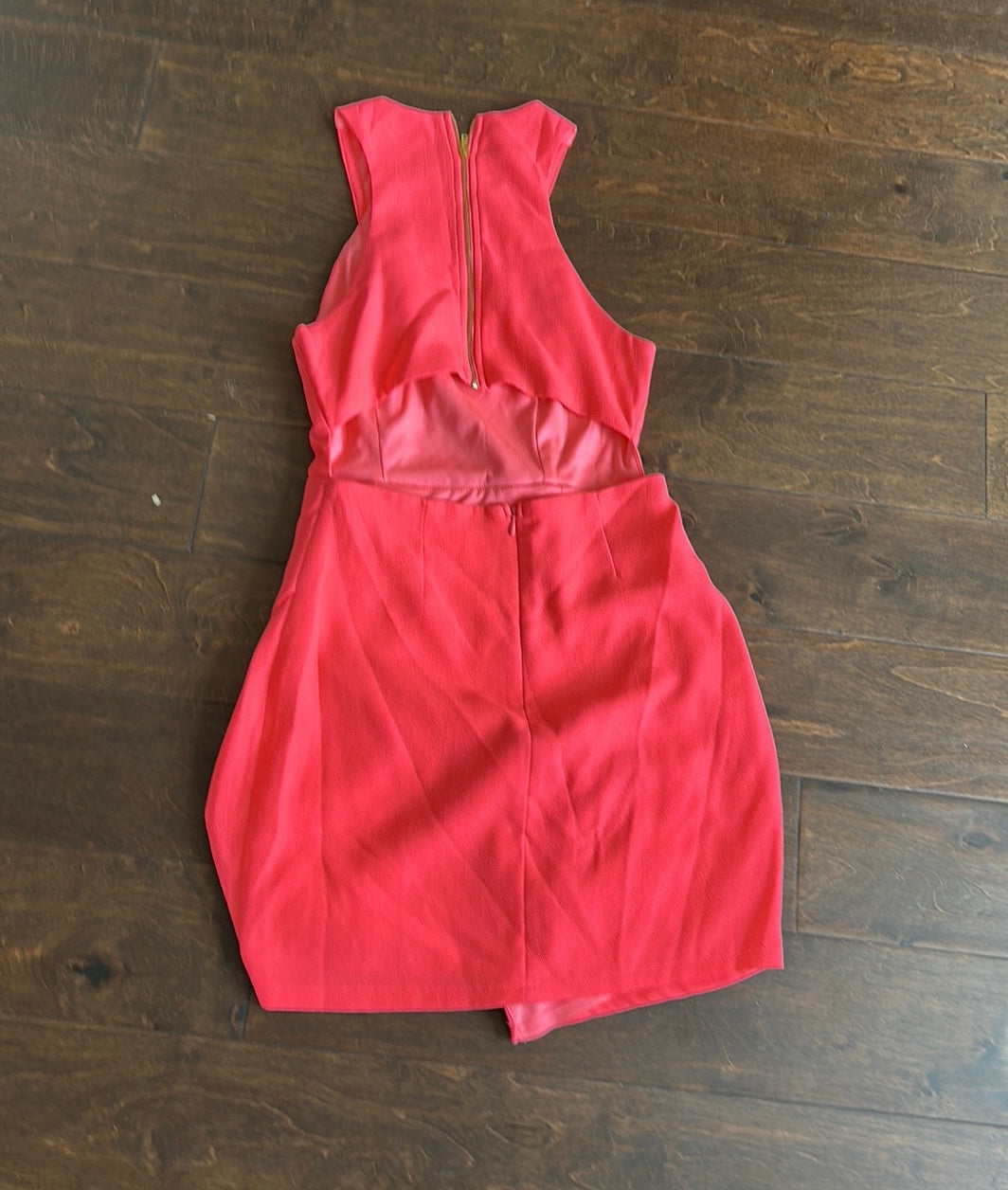 Do & Be Women’s Dress New Sz S Neon Orange Sleeveless Sexy Back  ST2825