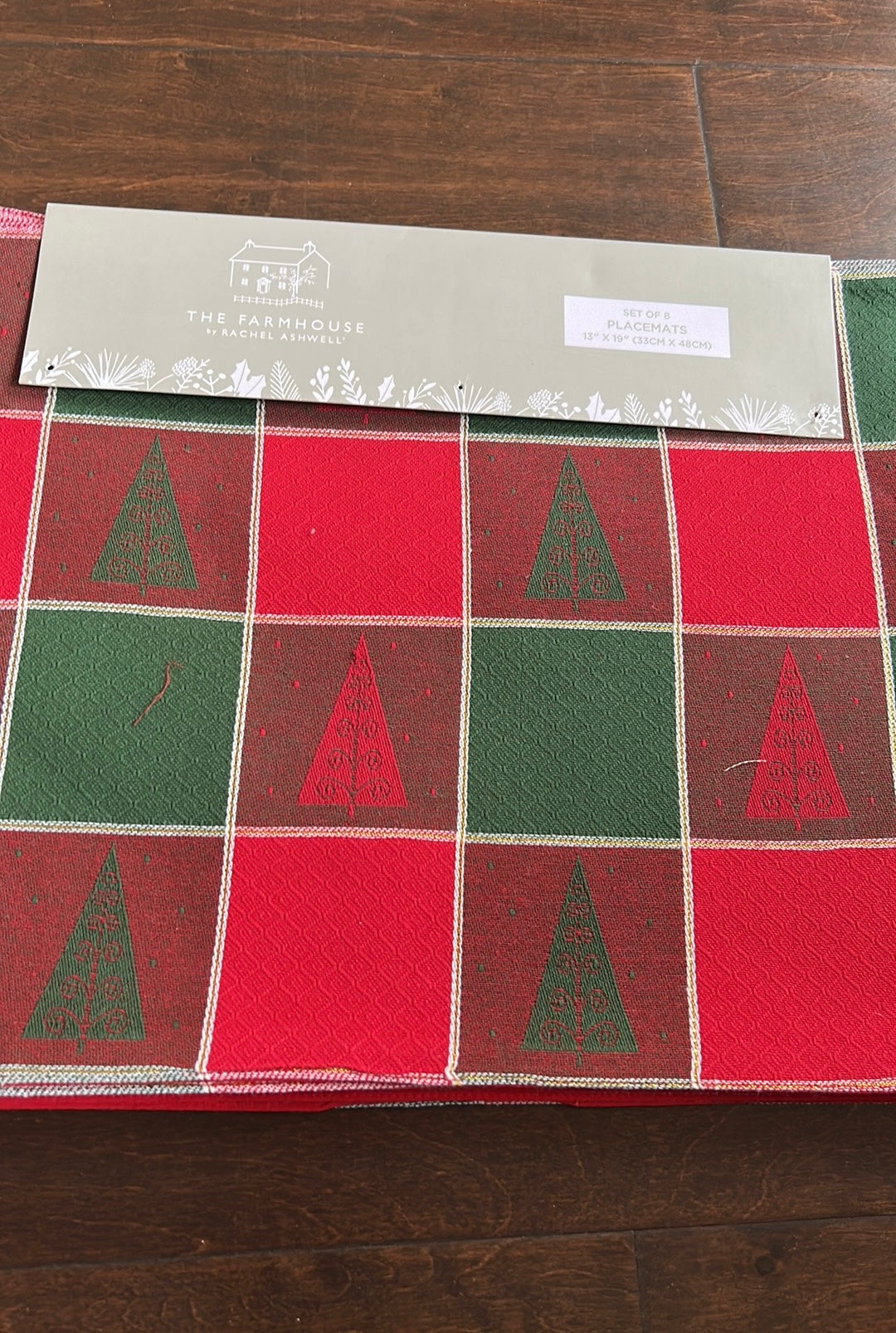 The Farmhouse Rachel Ashwell Christmas Tree Table Placemats Set Of 8 Plaid