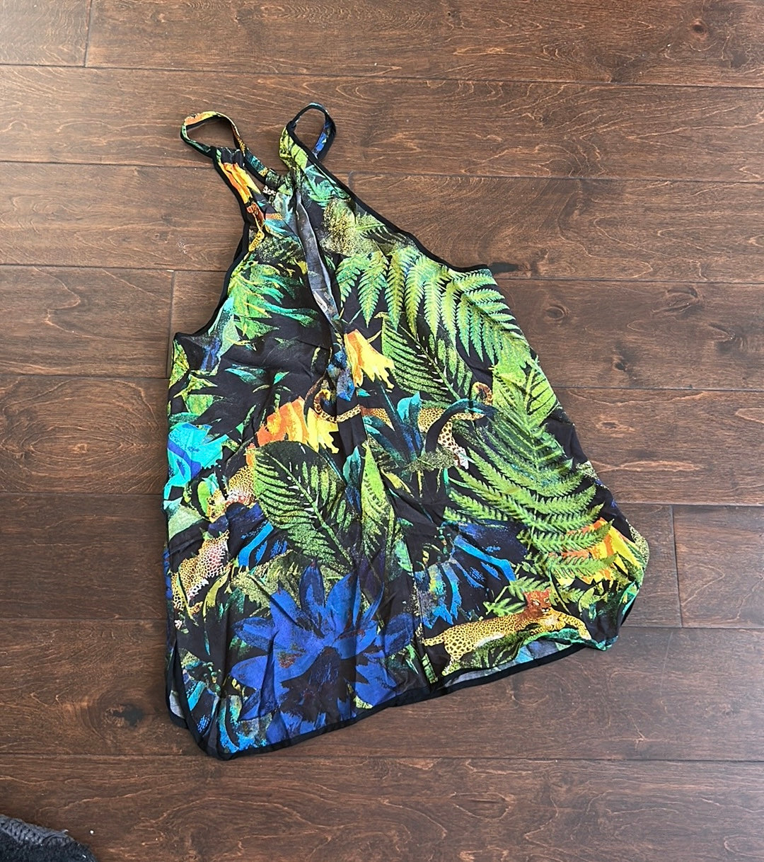 H & M Women’s Safari Tank Top Sz 4 Safari Print Floral Tropical ST2825