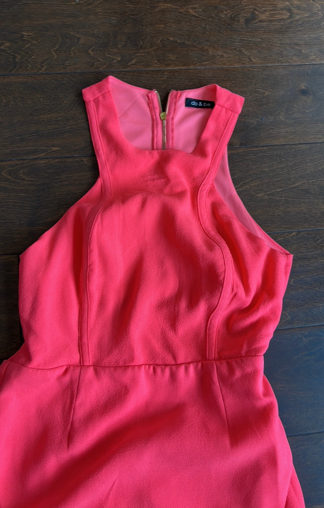 Do & Be Women’s Dress New Sz S Neon Orange Sleeveless Sexy Back  ST2825