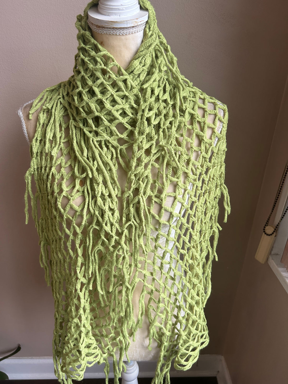 Bakers New Women’s Crochet Knit Scarf Green 5002