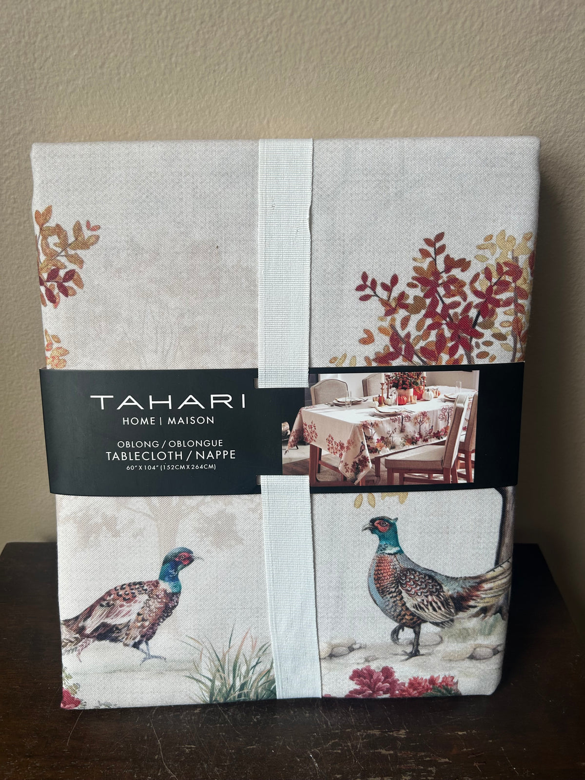 Tahari Tablecloth 60”x104” Pumpkin Fall Florals  Thanksgiving Turkey New