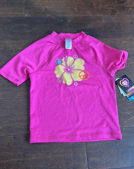 Laguna Girls Swim Shirt Rashguard Floral Tropical New Sz M ST1525