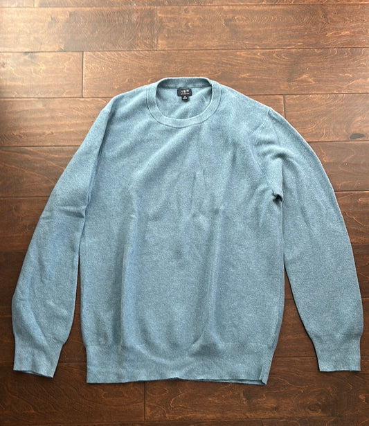 J Crew Mens Blue Crewneck Sweater Cotton Sz M Long Sleeve