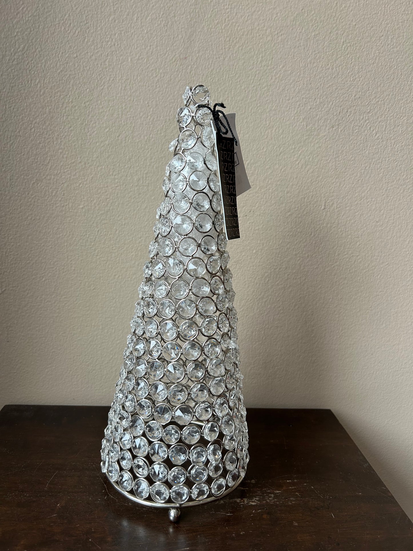 Rachel Zoe Faux Crystal Silver Christmas Tree Holiday Decor Glam 14" New
