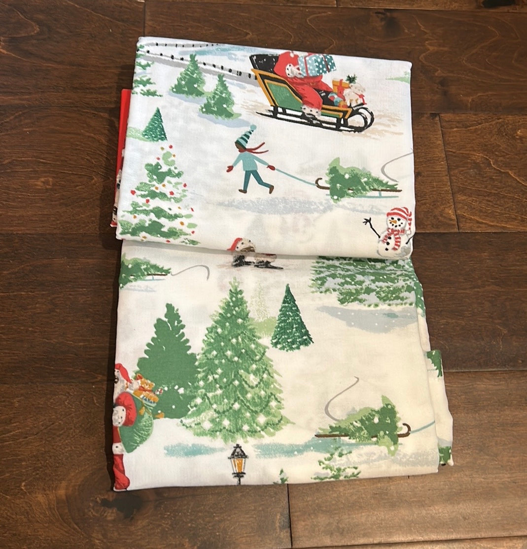 Martha Stewart Christmas African  American Santa Kids Fabric Shower Curtain New