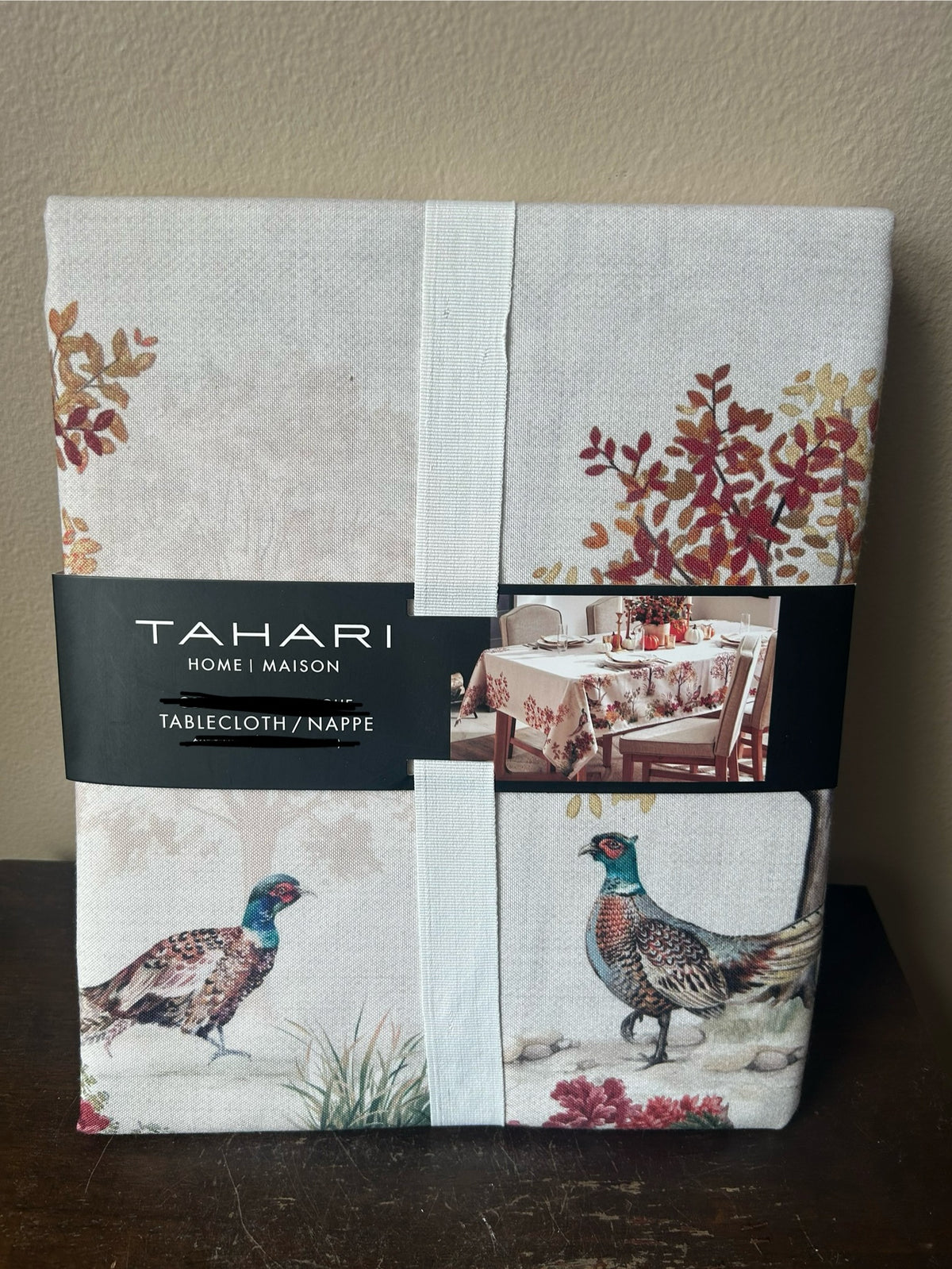 Tahari Tablecloth 60”x104” Pumpkin Fall Florals  Thanksgiving Turkey New