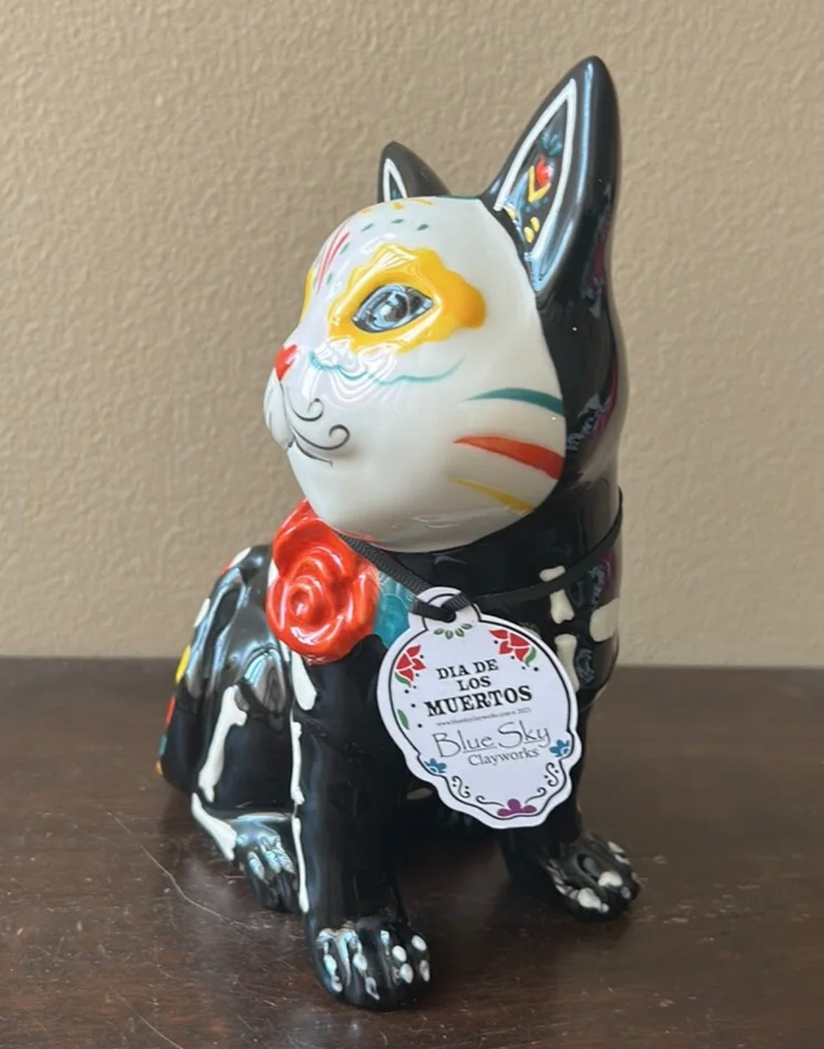 Blue Sky Clayworks Roxy Cat Figurine Dia De Los Muertos Fall Halloween 8” New