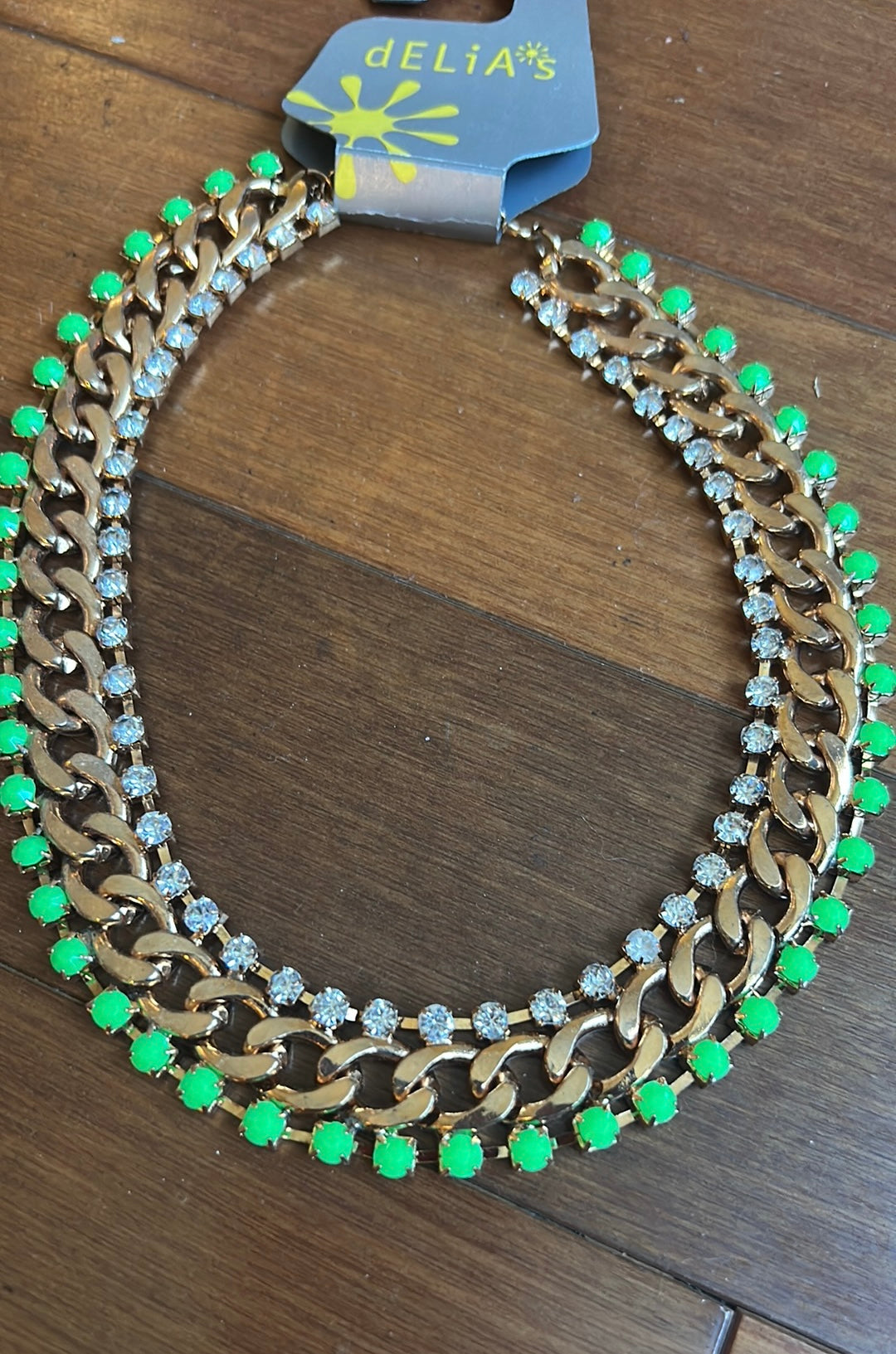 Delia’s Green Gold Statement Necklace New