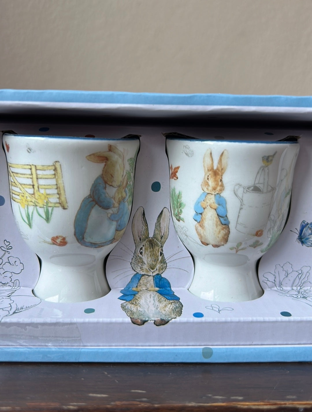 Beatrix Potter Peter Rabbit Boiled Egg Holder Mini Cup Spring Gift Set of 4 NEW
