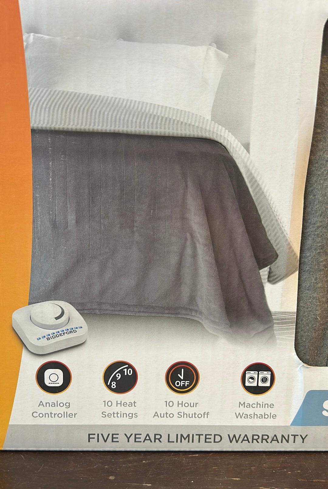 Biddeford Electric Blanket Comfort Knit Gray New Analog Control 72”x84” Full